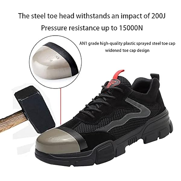 Werkschoenen Heren,Hoge Sterkte Lekbestendigheid, Waardoor Scherpe Voorwerpen De Zool Niet Doorboren,Ook Als Wandelschoenen Voor Buiten,black▁41