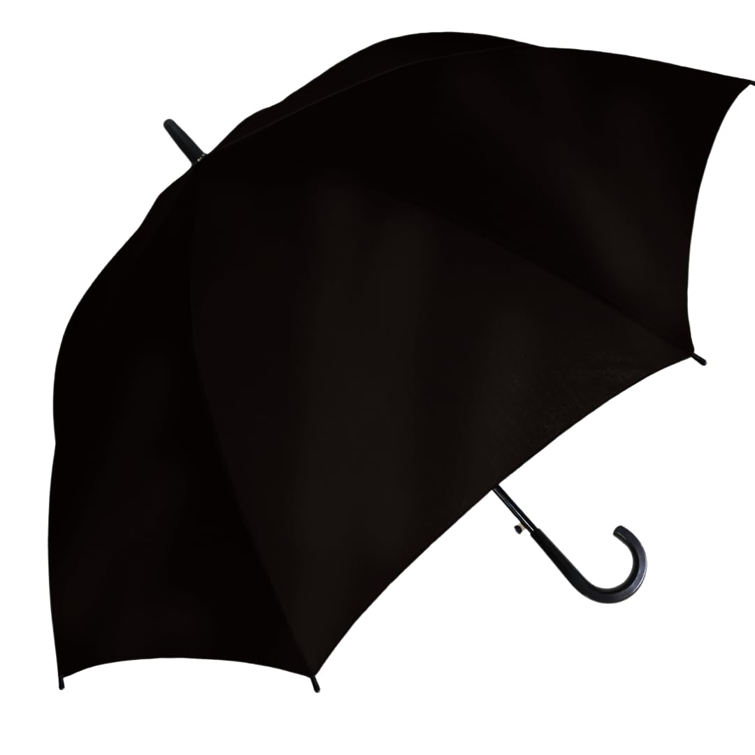 中谷-傘 中谷 紳士 ビニール傘 エンボスビニール ブラック 無地 【113-002】 ジャンプ式 親骨・受骨グラスファイバー 70cm ビッグサイズ