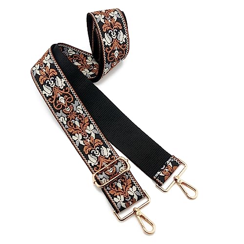 Image of Wide Shoulder Strap Adjustable Replacement Belt Guitar Style Crossbody Bag Handbag Strap Multicolor Canvas Straps(Wide:2in)(Color47)
