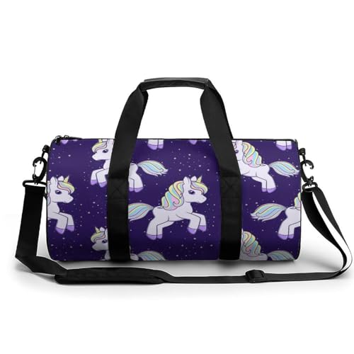 Sac de gym licorne violette avec grand volume 45x23x23cm compact