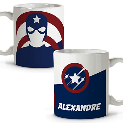 LolaPix Taza Superhéroes Personalizada con Nombre. Regalo Friki.