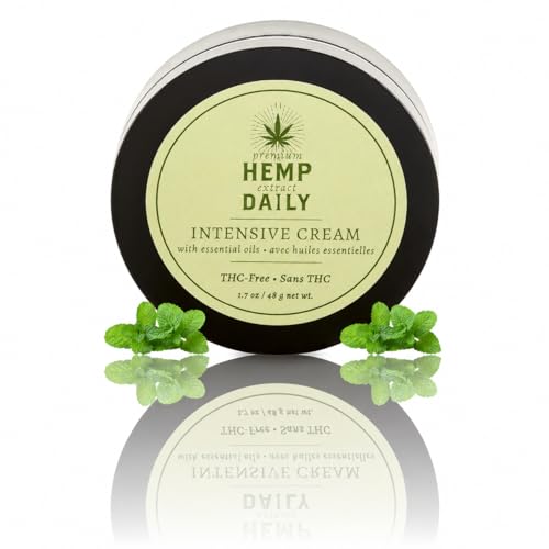 Premium Hemp Extract Daily Intensive Cream - Muscle Knee Back Joint and Shoulder Topical Rub - Organic | 1.7 Ounces (Classic Mint Pack of 1)