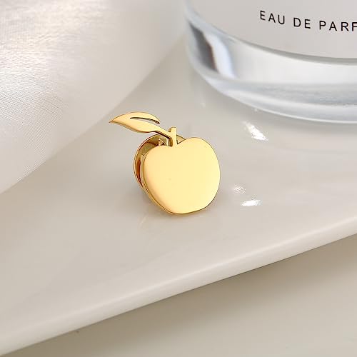 Image of Stainless Steel Dainty Apple Men Brooch Lapel Pins Women Clasp Clips