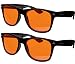 Luminere Blue Light Blocking Glasses - Unisex 2 Pairs CLASSIC BLACK Blueblockers - Sleep better, beat jet lag and boost your energy! Premium blue blocker light therapy glasses (Classic Black-2XO)