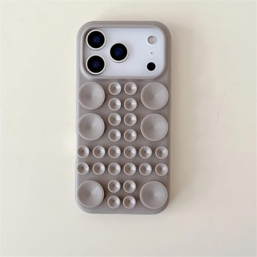 Coque iPhone 15 Pro Max ventouse grise évite les chutes du téléphone