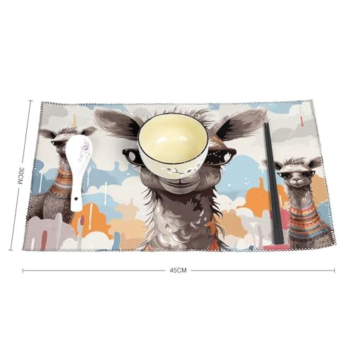 Set de table girafe en toile premium chic et thermorésistant x6 - 3