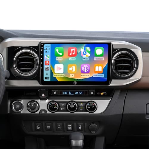 10'' Car Radio Stereo Upgrade for Toyota Tacoma 2016 2017 2018 2019 2020 2021 2022 2023, Wireless Carplay/Android Auto/Touchscreen/HD Backup Camera/SWC/FM/AM/GPS