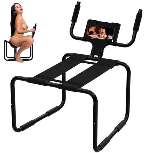 Multifunction Sex Position Enhancer Chair Sex Stool with Adjustable Handrail&Phone Stand Easy to Assemble 350lbs Weight Capacity Sex Position Aid Bounced Sex Toys Furniture for Couples Women Men