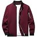 sandbank Men's Slim Fit Lightweight Softshell Flight Bomber Jacket Coat (US M = Asian Tag 3XL, Wine Red #2)