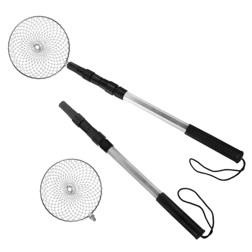 BESPORTBLE 2sets Ice Scoop Stainless Steel Telescopic Beach Sand Shell Scoop Sifter Shovel for Outdoor Sand Toy Play