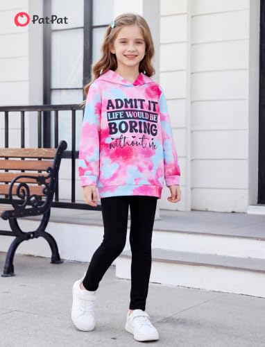 Image of PATPAT Girls 2 Piece Outfits Long Sleeve Hoodie and Leggings Clothing Set Outfits for Girls 4-12Y Fall /Winter Outfits
