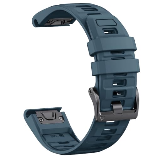 QuickFit 26mm 22mm ツートンシリコンストラップ Garmin Fenix E 8 7X 7 6 6X Epix Pro Gen 2 51mm 47mm Tactixウォッチバンドアクセサリー ネイビーブルー 26mm Descent Mk