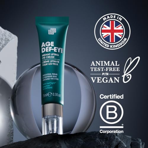 Shakeup Cosmetics Mens Eye Cream, Lifting & Firming Formula, Helps Reduce Fine Lines and Crow's Feet, Hydrating with Peptides & Caffeine, 15ml. Aka. AGE DEF-EYE