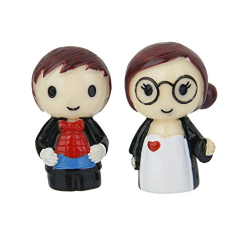 LOVIVER Miniature Couple Garden Ornaments for DIY Dollhouse Decoration, Fairy Garden Accessories For Girls Boys Kids