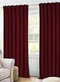 Tribeca Living Luxury Velvet Room Darkening Window Curtains - 50 x 96-Inch, Burgundy, 2 Panels (Rod Pocket/Back Tab) (VELSOCUR96BU)