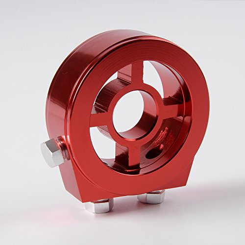 Universal M20 X 1.5 Racing Sport Jdm Aluminum Oil/Gauge Filter Sandwich Adapter Plate Kit Red Color #TOP3