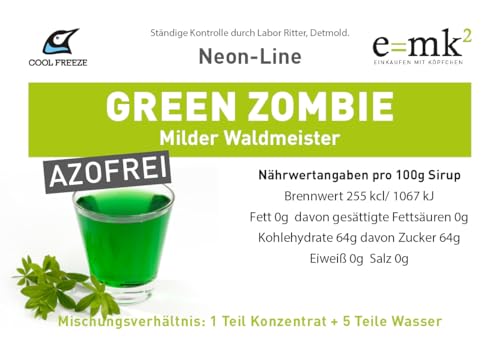 Slush Eis Sirup | Green Zombie (milder Waldmeister) | Konzentrat 1:5 | 1 Liter Flasche | Azo- Glycerin Frei | geeignet für Ninja Slushy Maschine | Premium-Qualität direkt vom Hersteller – Bild 5