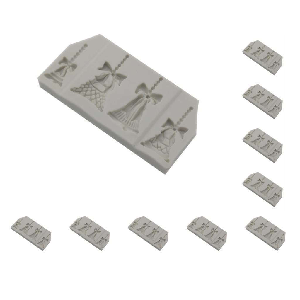 Juego de 10 moldes de silicona para tartas, moldes para magdalenas, galletas, moldes para hornear, bandeja de gelatina, mousse, resistente al calor, para hornear, cocina, bricolaje, gris