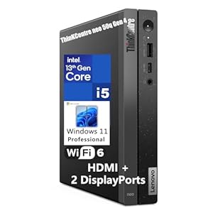 Lenovo ThinKCentre neo 50q Gen 4 Tiny 1L Business Mini Desktop Computer, 13th Gen Intel 8-Core i5-13420H (Beat i7-1355U), 16GB DDR4 RAM, 512GB PCIe SSD, 2 DisplayPorts, WiFi 6, Win 11 Pro, Vent-Hear