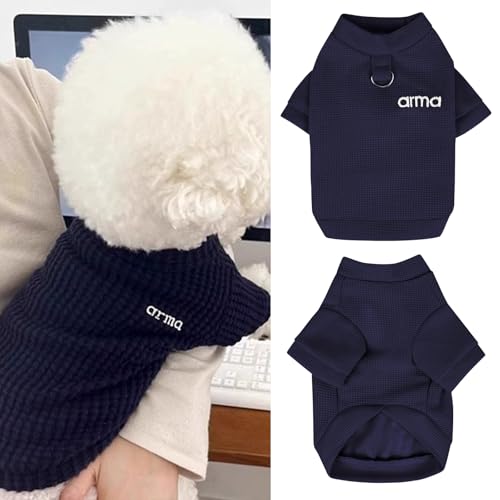Yaopelky Dog Sweatshirt Fleece Soft Dog Clothes with Pockect Fall Winter Warm Pet T Shirt for Small Medium Dogs Cat Puppy Outfit Kitten Apparel Chihuahua Teddy (Blue, L)