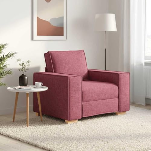 Runheo Canapé Fauteuil Rouge vin 60 cm Tissu Polyester avec Cadre Bois et métal, Coussins Mousse et Fibres, Assise Confortable pour Salon séjour Bureau...