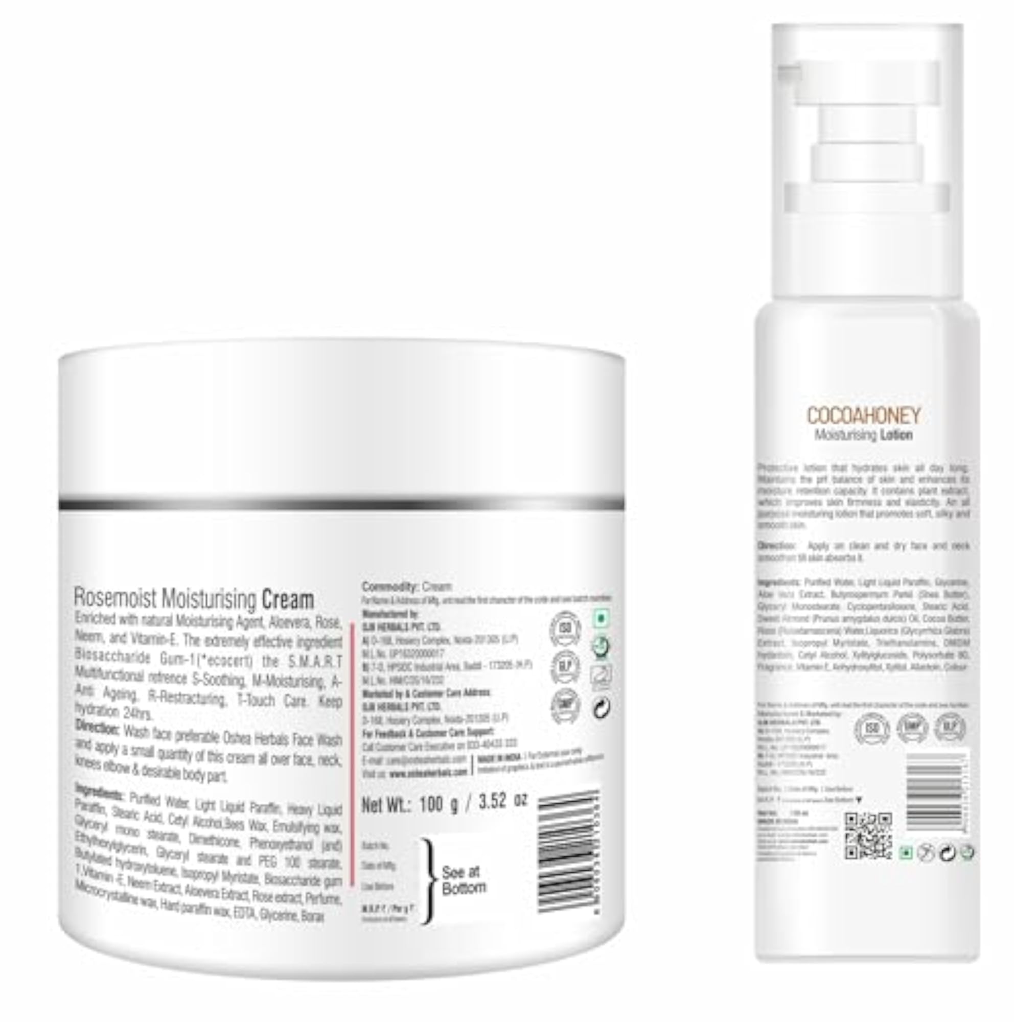 Herbals Rosemoist Cream & Cocoahoney Lotion Combo
