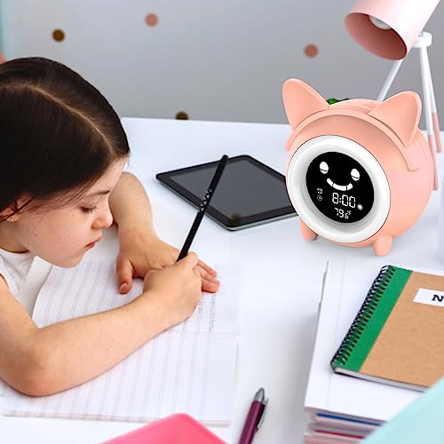 Kids Alarm Clock, Digital Alarm Clocks For Kids Toddlers Sleep Training Clock With Night Light Sound Machine Nap Timer Temperature Detect, Wake Up Clock For Boys Girls Desk Bedside #TOP7