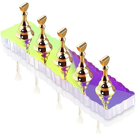 Jaliya Aurora Nail Holder Nail Practice Stand, Magnetic Nail Display Stand Acrylic Nail Stand for Press on Nails Display Nail Holder for Painting Nails Fake Nail Tips Training Nail Art Tools, 1 Set Cover