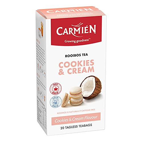 Pack Of Twelve (12 Tea Boxes) Rooibos Tea Cookies & Cream 20 Tea Bags Grocery