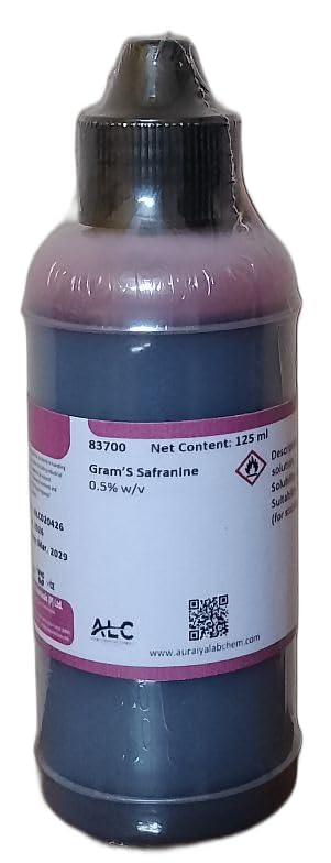 ALC Gram's Safranine 0.5% w/v, Dark Red Solution, 125 ml, for Staining, 83700-image-7