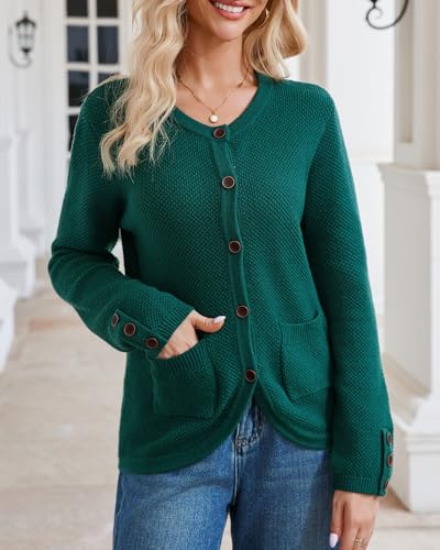 Women's Chunky Cardigan Sweaters Long Sleeve Knit Button Down Trendy Coat Jacket Casual Lightweight Crewneck Knitwear3