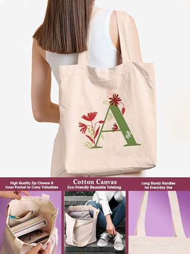 Image of DOODLE Monogram A Diary Gift Set - B6 Soft Bound Ruled Notebook with Tote Bag & Zipper Pouch - Premium Stationery Gift Set for Women & Girls | Perfect Personalised Gift Set for Women's Day