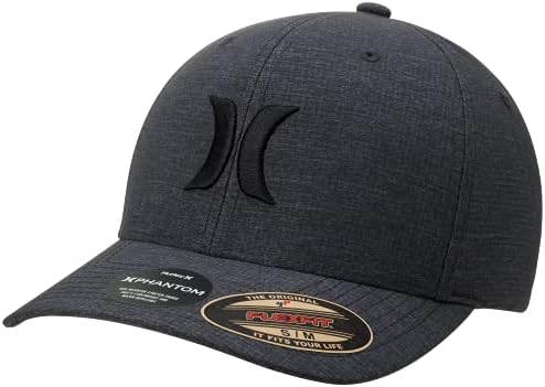 Hurley Menââ‚¬â„¢s Hat ââ‚¬â€œ Phantom Flexfit Fitted Baseball Cap, Size Large-X-Large, Black