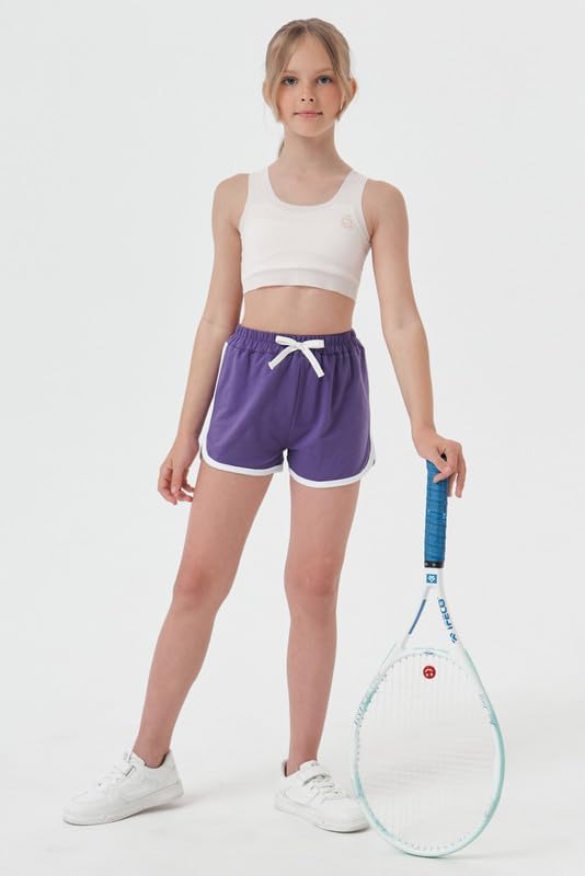 Girls Boys 3 Pack Running Athletic Cotton Shorts, Kids Baby Workout and Fashion Dolphin Summer Beach Sports - Image 4