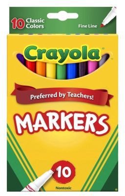 Crayola - Classic Markers Fine Line 10 Count (Cases of 12 Items)
