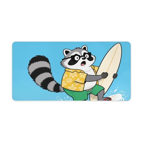 Desk Pad Protector 24x12 Inch Extended Funny Raccoon miniatura 5