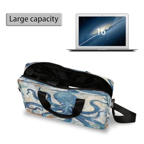 Maletín laptop azul retro océano pulpo 13-16 pulg miniatura 5