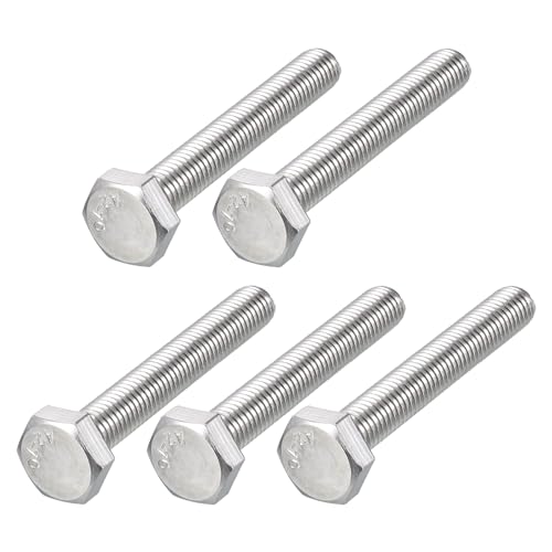 Image of METALLIXITY Hex Bolts (M10-1.5x70mm) 5Pcs, 304 Stainless Steel Coarse Fully Threaded Hex Head Screw Bolt Machine Screws - for Furniture Repair, Silver