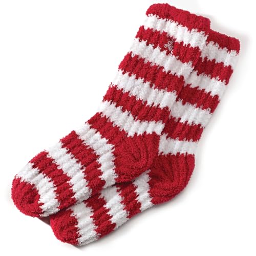 Image of Earth Therapeutics Womens Moisture Dream Silk Cozy Socks One Size Red /white
