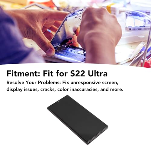 Substituição de Tela para Celular S22 Ultra, Conjunto Digitalizador de Tela LCD Com Moldura, Kit de