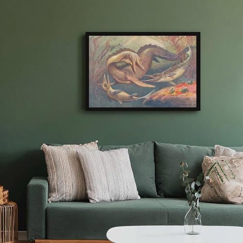 Toile Mosasaurus Heinrich Harder tableau décoration murale - 6