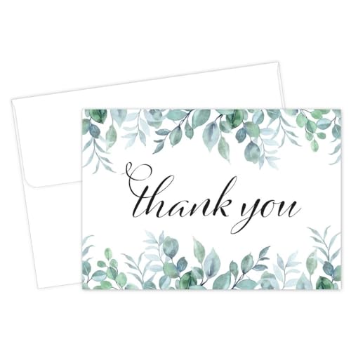Image of Great Papers! Elegant Eucalyptus Thank You Note Card and Envelope, 4.875 inch x 3.375 inch, 24 count (2025032)