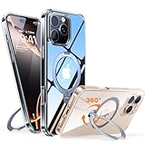 【カチッ！2024新開発・安定性】TORRAS iPhone 16 Pro Max 用 ケース ゼンマイ式スタンド 縦横両対応 リング マグネット搭載 MagSafe対応 ワイヤレス充電対応 米軍MIL規格耐衝撃 指紋防止 黄変防止 マグセーフ対応 6.9インチ いphone16pro max 用 ケース「Ostand Spin」クリア