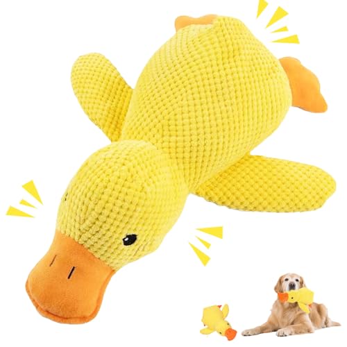 Anti Stress Ente für Hunde,Antistressente für Hunde,Interaktives Hundespielzeug Ente,Quietschspielzeug Kuscheltier Unzerstörbar,Hundekuscheltier,Stressente Spielzeug,Robustes Dog Toys für Mittlere