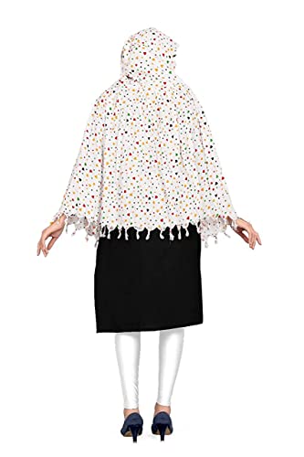 Image of SIXSIGMA Cotton Long Scarf Cum Mask scarves Usable for vehicle Driver | White Printed Design | Universal Size | For Girl & Women | Breathable Sun Protection Light Weight