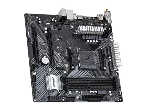 Image of ASRock B450M /AC R2.0 AM4 AMD Promontory B450 SATA 6Gb /s Micro ATX AMD Motherboard & Cooler Master MasterBox Q300L Micro-ATX Tower with Magnetic Design Dust Filter, Transparent Acrylic Side Panel