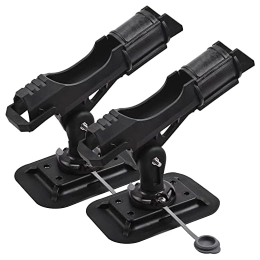 Power Lock Rod Holder with 2 Side Mounts Adjustable Boat Fishing Rod Racks SHADDOCK FISHING (2PCS 07# Multi-Positional Mounting)