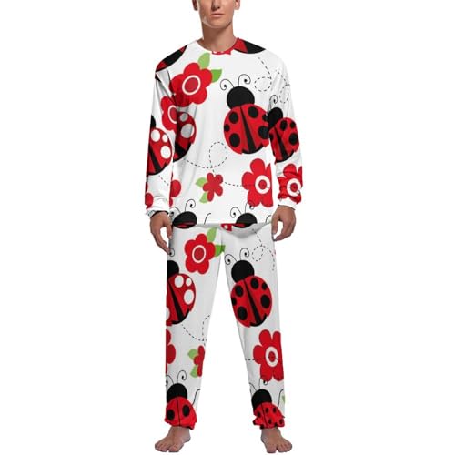 Pyjama homme Fleur De Coccinelle ensemble manches longues et pantalon vêtements de nuit
