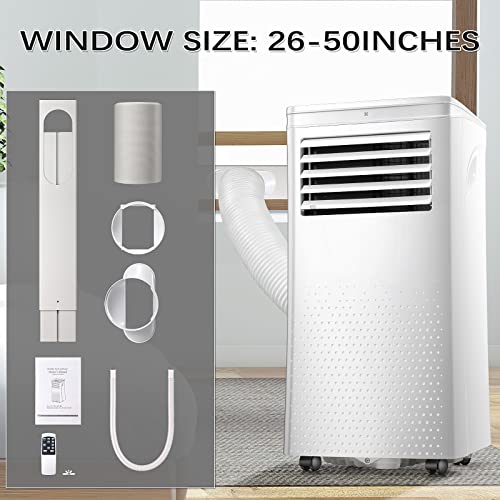 Antarctic Star Portable Air Conditioner 8000Btu 3-In-1 Cools Up To 160-200Sq.ft 24 Hour Timer&Remote Control Fan 61℉-90℉ Quiet Operation For Home Office And Restaurant Include Window Kit #TOP6