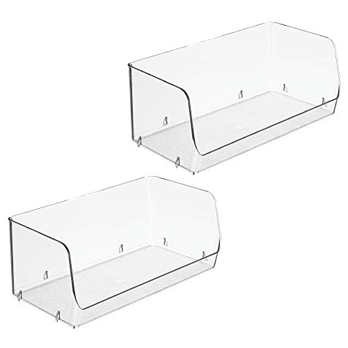 InterDesign Linus Stacking Organizer Bin (Set of 2), XX-Medium
